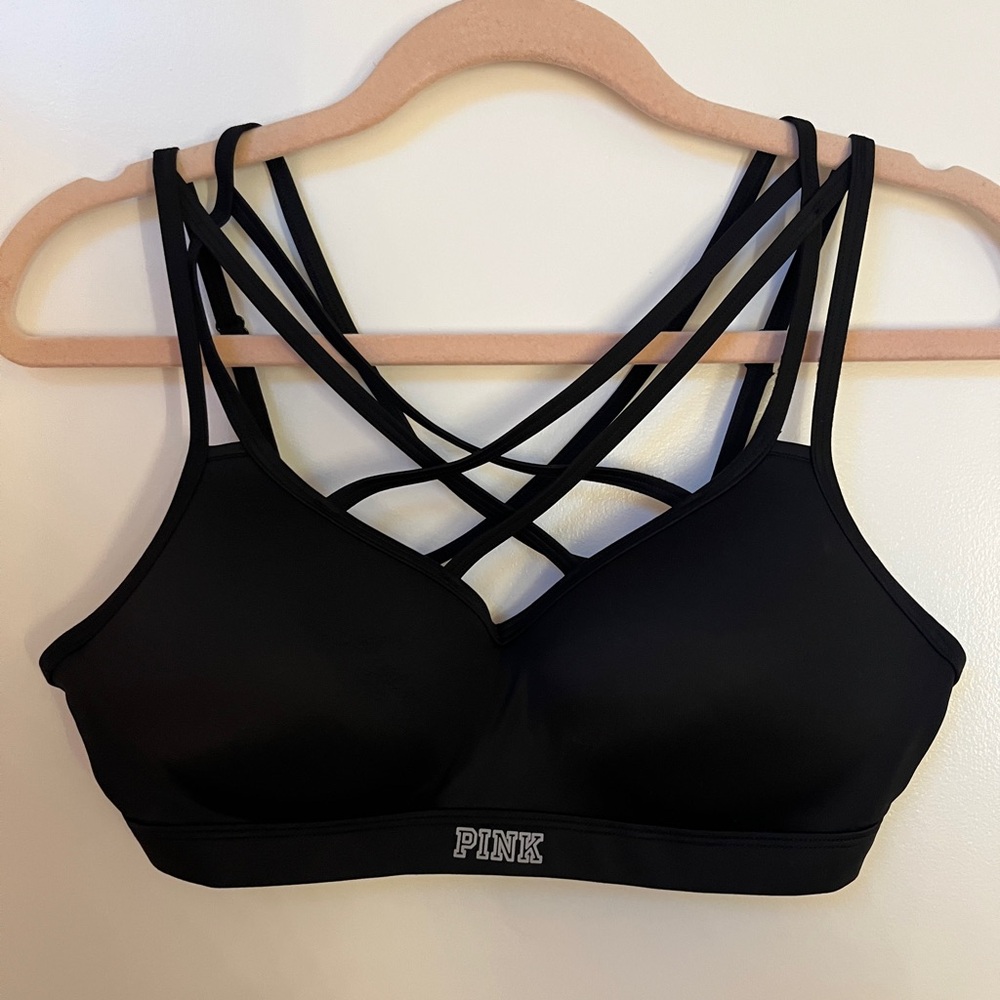 PINK Victoria's Secret Black Strappy Bra